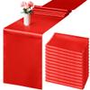 Aneco 12 Pack Satin Table Runner 12 x 108 Inch Red Long Wedding Satin Silk Table Runner for Wedding Banquet Graduations Birthday Party Decoration view 1