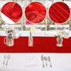 Aneco 12 Pack Satin Table Runner 12 x 108 Inch Red Long Wedding Satin Silk Table Runner for Wedding Banquet Graduations Birthday Party Decoration view 3