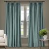 Frelement 52 inches Wide 84 inches Long Linen Cotton Pinch Pleat Curtains Noise Reduction Drapes for Meeting Room, Sliding Door, Smoke Blue, 1 Panel view 1