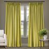 Frelement 52 inches Wide 84 inches Long Linen Cotton Pinch Pleat Curtains Noise Reduction Drapes for Meeting Room, Sliding Door, Apple Green, 1 Panel view 1