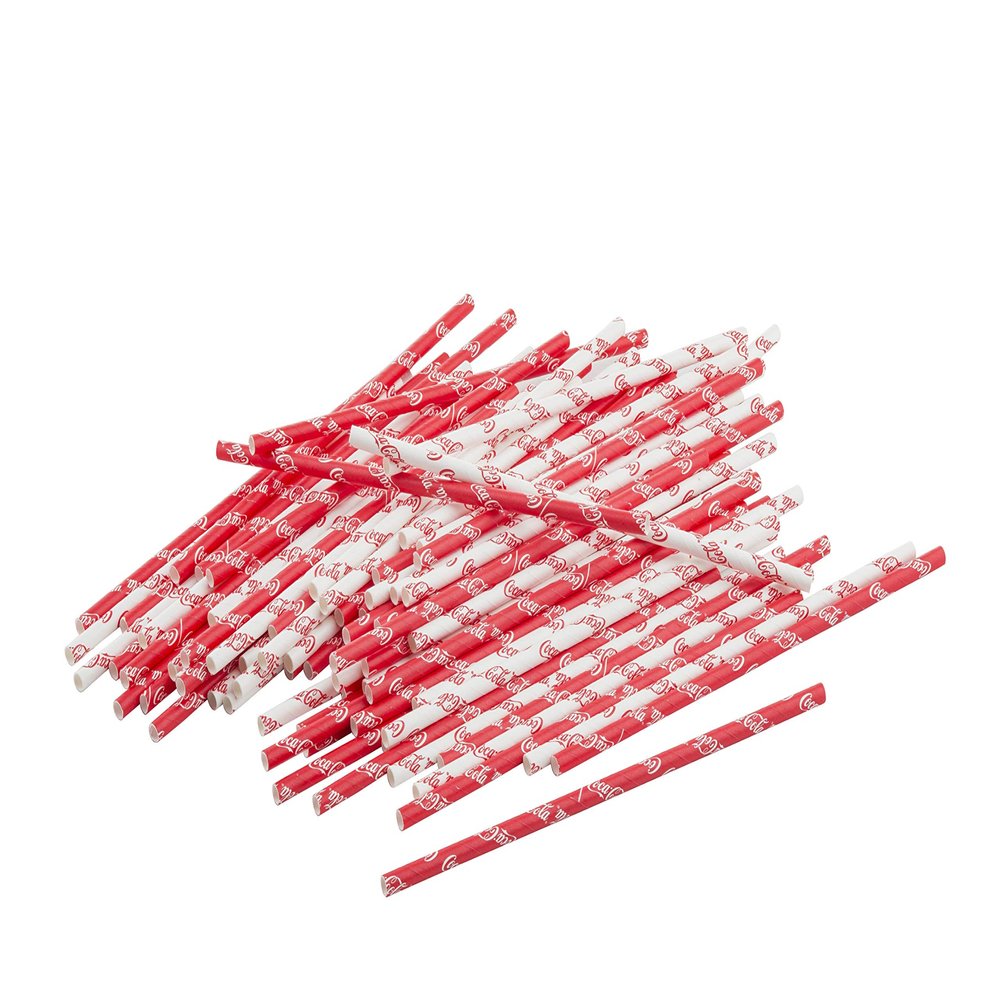 Tablecraft 10153 Coca-Cola, Assorted, Twelve 100-Count Packages, Paper Straws (100) Pack of 12