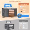 90 L Large Storage Bags, 6 Pack Clothes Storage Bins Foldable Closet Organizers Storage Containers with Reinforced Handle for Clothing, Blanket, Comforters, Bed Sheets, Pillows and Toys (Gray) view 2