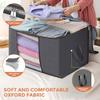 90 L Large Storage Bags, 6 Pack Clothes Storage Bins Foldable Closet Organizers Storage Containers with Reinforced Handle for Clothing, Blanket, Comforters, Bed Sheets, Pillows and Toys (Gray) view 4