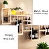 Vintage Industrial Pipe Wine Racks Wall-Mounted Tableware Bottle Shelves Wood Storage Shelf for Kitchen, Dining Room, Bar, Wine Cellar view 3