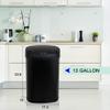 13 Gallon Stainless Steel Automatic Sensor Trash Can - No Touch Garbage Can Kitchen Waste Bin High-Capacity Bathroom Trash Can with Lid for Home Bedroom Office,Black view 4
