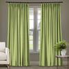Frelement 52 inches Wide 84 inches Long Linen Cotton Pinch Pleat Curtains Noise Reduction Drapes for Meeting Room, Sliding Door, Green Banana, 1 Panel view 1