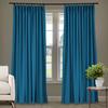 Frelement 52 inches Wide 84 inches Long Linen Cotton Pinch Pleat Curtains Noise Reduction Drapes for Meeting Room, Sliding Door, Royal Blue, 1 Panel view 1