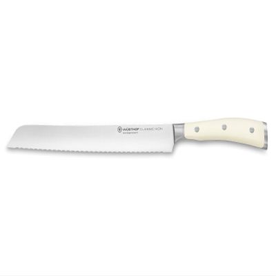 Wsthof Brotmesser 23 cm Klinge mit Przisions-Doppelwelle, Classic Ikon Crme (1040431123), geschmiedet, extrem scharfes Sgemesser, weier Griff