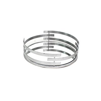 Benjara Round Metal Tray with Mirror Panel Inserts, Silver