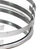 Benjara Round Metal Tray with Mirror Panel Inserts, Silver view 3