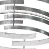 Benjara Round Metal Tray with Mirror Panel Inserts, Silver view 4