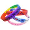 RIYIN 50 Custom Rubber Bracelets Personalized Silicone Wristbands Customized Bulk for Events, Support, Wedding, Awareness, Motivation Customizable (Rose Red) view 2