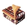 3 Piece Modern & Contemporary Fleece Sherpa Comforter Set Queen Size Allover Plaid Graphic Print Black Brown Hues Microfiber Fluffy Fuzzy Comfy Cozy Soft Luxury All Seasons Down Alternative Comforter view 2