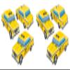 Beistle 3-D Taxi Cab Centerpieces, 4" x 10.5", Set of 6 - New York City Yellow Cars Table Decorations, Driving Themed Party view 1
