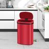 13 Gallon Stainless Steel Automatic Sensor Trash Can - No Touch Garbage Can Kitchen Waste Bin High-Capacity Bathroom Trash Can with Lid for Home Bedroom Office,Red view 1