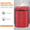 13 Gallon Stainless Steel Automatic Sensor Trash Can - No Touch Garbage Can Kitchen Waste Bin High-Capacity Bathroom Trash Can with Lid for Home Bedroom Office,Red view 3