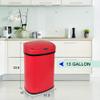 13 Gallon Stainless Steel Automatic Sensor Trash Can - No Touch Garbage Can Kitchen Waste Bin High-Capacity Bathroom Trash Can with Lid for Home Bedroom Office,Red view 4