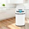 13 Gallon Stainless Steel Automatic Sensor Trash Can - No Touch Garbage Can Kitchen Waste Bin High-Capacity Bathroom Trash Can with Lid for Home Bedroom Office,White view 1