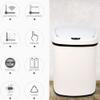 13 Gallon Stainless Steel Automatic Sensor Trash Can - No Touch Garbage Can Kitchen Waste Bin High-Capacity Bathroom Trash Can with Lid for Home Bedroom Office,White view 2