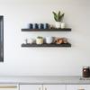Urban Legacy Reclaimed Barnwood Planks | Floating Shelves for Wall w/Flush Mount Shelf Bracket Set Included | Set of 2 (Coffee Bean, 40"x7"x 2") view 2
