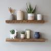 Urban Legacy Reclaimed Barnwood Planks | Floating Shelves for Wall w/Flush Mount Shelf Bracket Set Included | Set of 2 (Natural, 40"x 4.5"x 2") view 1