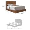 Benjara Hand Woven Banana Leaf Eastern King Bed with Chamfered Legs, Brown view 3