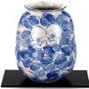 Kutani Wakiln N169-04 Kutani Japanese Kiln No. 7 Vase Sometsuke Camellia view 2