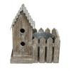 Cheung's 2 Story Bird House with Galvanized Pot in Yard Metal Birdhouse, Brown view 3