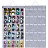 AROUY Sunglasses Organizer Storage, Hanging Wall Pocket Glasses Organizer - 25 Felt Slots Sunglass Organizer Holder Eyeglass Display with Sturdy Rope (Gray, Large) view 1
