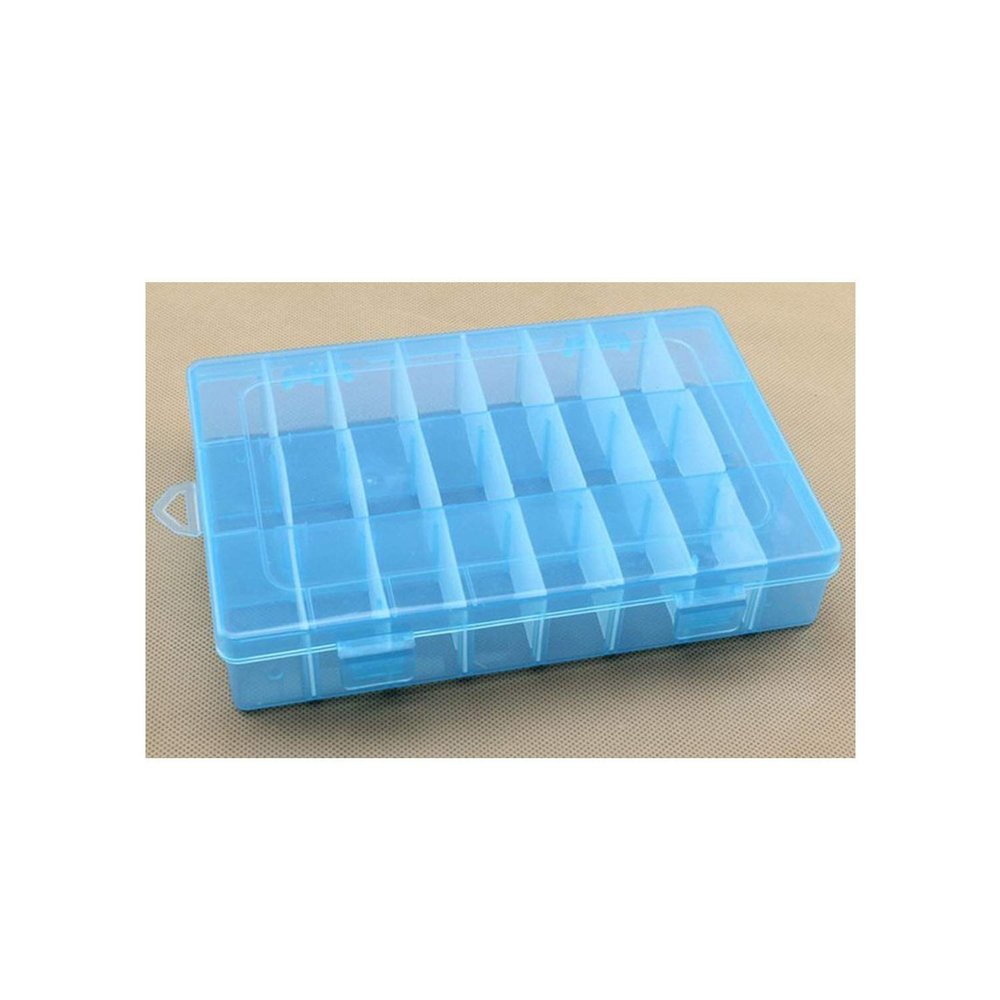 NA 24 Compartment Storage Box Practical Adjustable Plastic Case for Bead Rings Jewelry Display Organizer,5