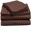 Recreational Vehicles, Campers Sheets 100% Cotton RV Size Sheet Set 400 TC Sheet Sets Easy Fit 8 Inch Deep Pocket Bedding Sheets | Cal-King (72" W X 84" L), Chocolate Stripe view 1