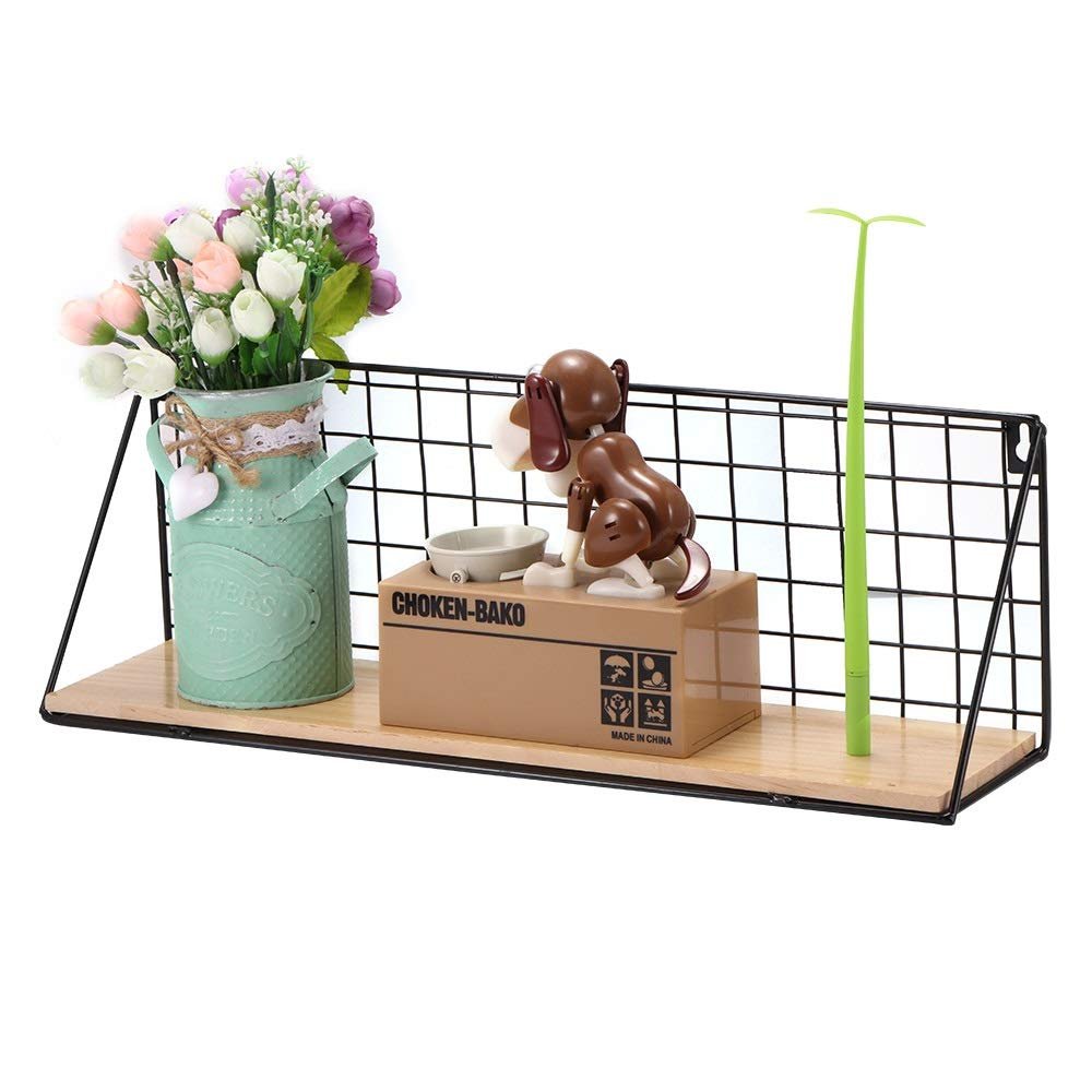Bathroom Shelves WFF Wall Decoration Iron Frame Hanging Rack Display Storage Box Basket Multifunction Mesh Wire Metal Shelf Holder