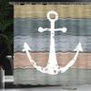 Ambesonne Anchor Shower Curtain, Timeworn Marine Pattern and Grunge Weathered Wooden Planks Rustic Style Nautical, Cloth Fabric Bathroom Decor Set with Hooks, 69" W x 84" L, Khaki Teal view 3