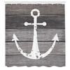 Ambesonne Anchor Shower Curtain, Grunge Style Pattern of Marine Ornament on Rustic Maritime Wooden Planks, Cloth Fabric for Home Bathroom Decor Essentials Set with 12 Hooks, 69" W x 75" L, Taupe Dust view 2