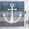 Ambesonne Anchor Blue Pattern Shower Curtain with Hooks Nautical Style Rustic Illustration of Timeworn Marine Motif Old Weathered Planks Oceanic Farm House Decor for Bathroom 69" W x 70" L Cadet Grey view 1