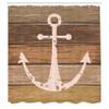 Ambesonne Anchor Shower Curtain, Nautical Ornament Grunge Marine Rustic Planks on Warm Earthy Tones, Cloth Fabric Bathroom Decor Set with Hooks, 69" W x 84" L, Brown Yellow view 2