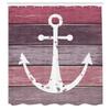 Ambesonne Anchor Shower Curtain, Timeworn Marine Theme on Weathered Wooden Planks in Rustic Pinkish Tones, Cloth Fabric Bathroom Decor Set with Hooks, 69" W x 84" L, Rose view 2