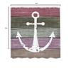 Ambesonne Anchor Shower Curtain, Grunge Style Nautical Artwork of Marine Pattern and Weathered Planks, Cloth Fabric Bathroom Decor Set with Hooks, 69" W x 84" L, Green Rose view 4