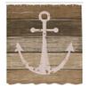 Ambesonne Anchor Shower Curtain, Earthy Nautical Rustic Sailor Design Grunge Wooden Marine Ornament, Cloth Fabric Decor for Ocean Theme Bathroom Accessories Set with Hooks, 69" W x 75" L, Brown Camel view 2