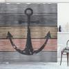 Ambesonne Anchor Shower Curtain, Grunge Rustic Drawing Marine Sailor Pattern and Wooden Planks, Cloth Fabric for Ocean and Beach Bathroom Home Decor Set with Hooks Included, 69" W x 75" L, Grey Salmon view 1