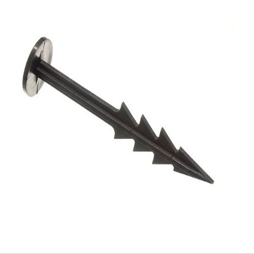 100 x Black Plastic Large Easy Push IN GROUND PEGS