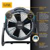 XPOWER FC-250AD DC Motor Heavy Duty Industrial High Velocity Whole Room Air Mover Air Circulator Utility Floor Fan with Daisy Chain, Variable Speed, Timer, 13 inch, 1560 CFM view 3