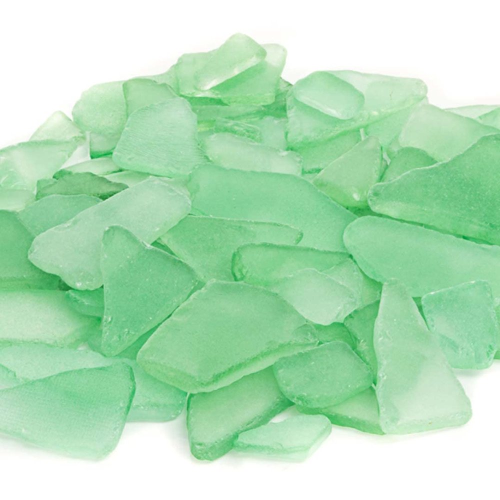 Nautical Crush Trading Mint Green Sea Glass 22oz Beach Glass for Crafts, Vase Fillers & Decor Bulk Tumbled Seaglass Pieces for DIY Projects Recycled Seaglass for Home, Weddings & Art