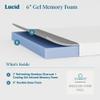 Lucid 6 Inch Memory Foam Mattress  Low Profile  Medium Firm Feel - Infused with Bamboo Charcoal and Gel - Bed in a Box - Temperature Regulating - Breathable - Twin Size view 2