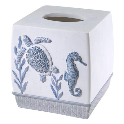 Avanti Linens - Tissue Box Cover, Guest Bathroom Essentials, Sealife Home Decor (Caicos Collection)