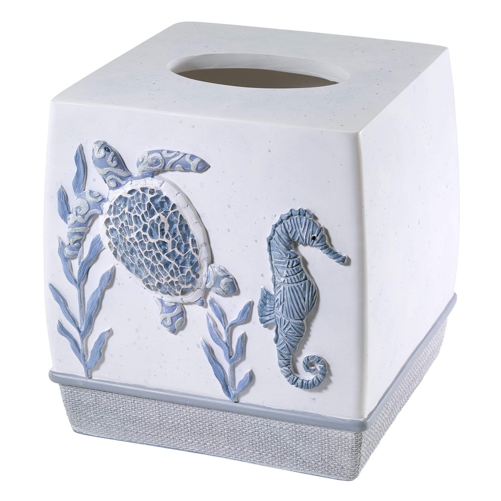 Avanti Linens - Tissue Box Cover, Guest Bathroom Essentials, Sealife Home Decor (Caicos Collection)