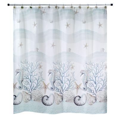 Avanti Linens - Fabric Shower Curtain, Sea Inspired Bathroom Decor (Coastal Terrazo Collection, 72")