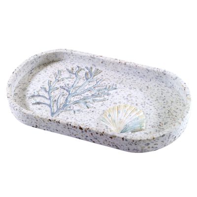 Avanti Linens - Vanity Tray, Guest Bathroom Essentials, Sea Inspired Decor (Coastal Terrazo Collection)