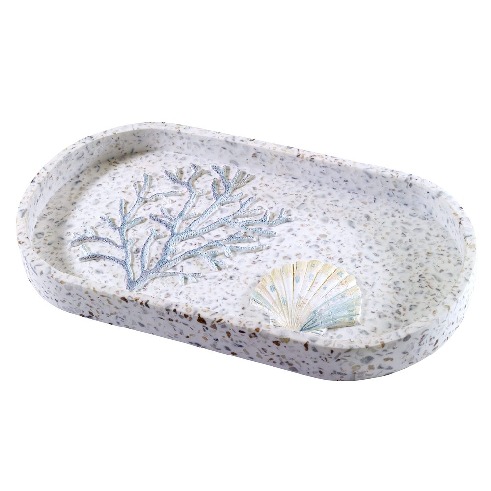 Avanti Linens - Vanity Tray, Guest Bathroom Essentials, Sea Inspired Decor (Coastal Terrazo Collection)