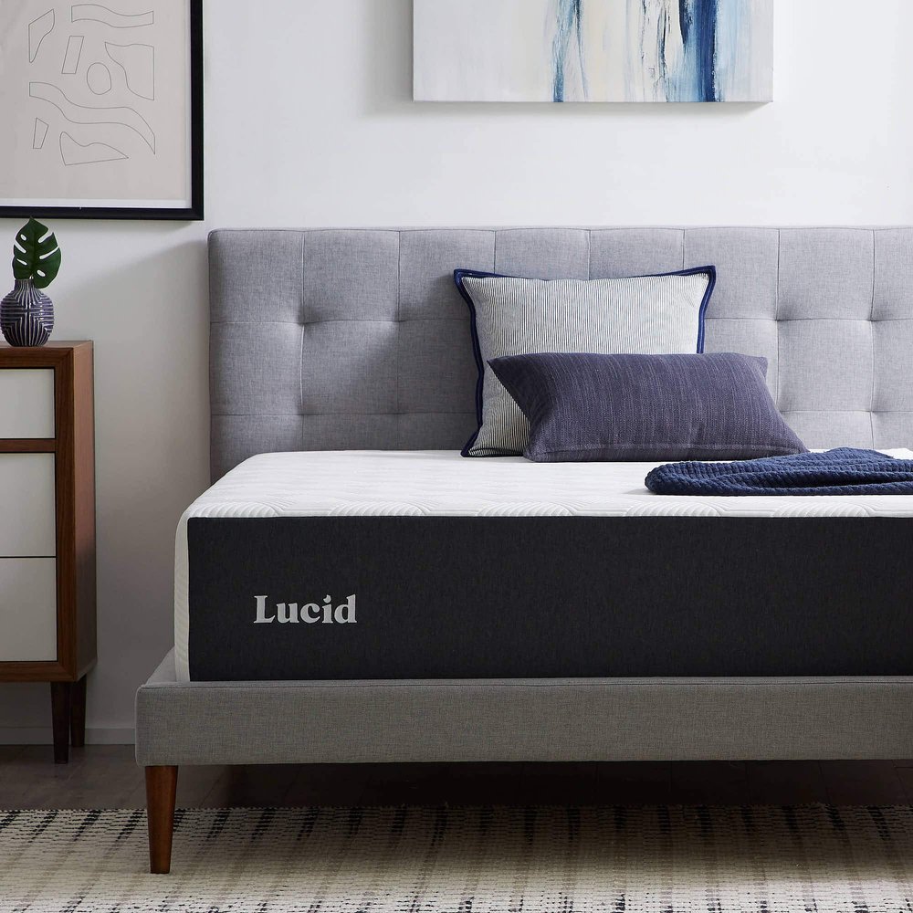Lucid 14 Inch Memory Foam Mattress - Medium Firm Feel - Infused with Refreshing Bamboo Charcoal and Cooling Gel - Bed in a Box - Temperature Regulating - Pressure Relief - Breathable - California King